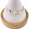 2182 Bransoletka elegancka złota 16,5+3cm pozłacana 14k serce